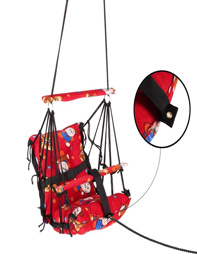 BOFFLE Cotton Baby Swing Chair Hanging Jhula for 6 Month to 2 Years Kids with 15 kg Capacity and Safety Belt (A) - Image 2